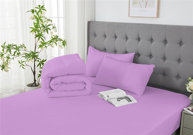3 Piece Solid Color All Season Bedding Comforter Set Microfiber Soft Lightweight Bedding Set for Kids Teens Adults Room Decor with 1 Comforter and 2 Pillowcases Full - LeafyLoom