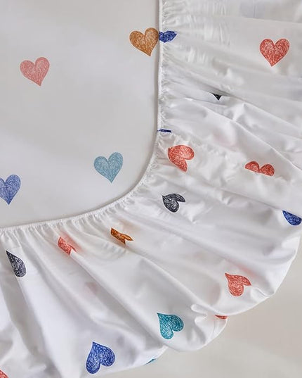 ADASMILE A & S Twin Unicorn Comforter Sets for Girls 6 Pieces Pink Floral Unicorn Bedding Set with Colorful Cute Love Heart Sheets Twin for Girls Unicorn Bed in a Bag Comforter for Home Decor - LeafyLoom