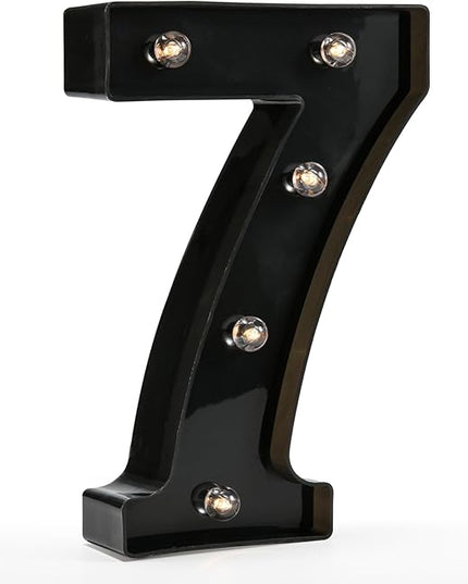 Light Up Black Alphabet Marquee Number Sign LED Marquee Number Lights Sign for Night Light Home Bar Christmas Lamp Birthday Party Wedding Decoration 7 - LeafyLoom