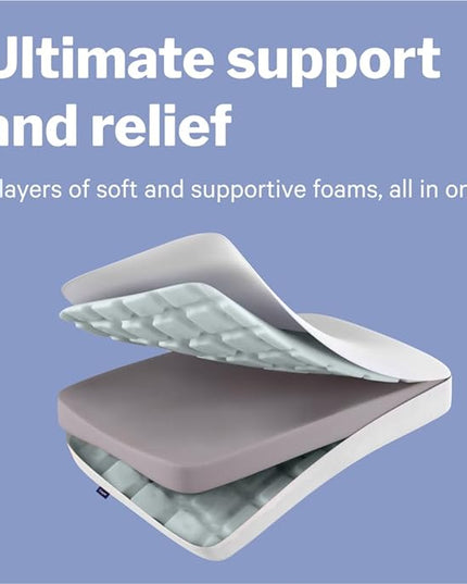 Casper Sleep Foam Pillow, Two Pack, White, King - LeafyLoom