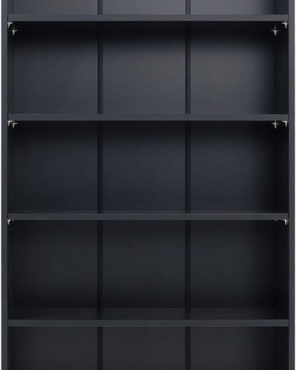 STARY 5 Shelf Black Bookcase 60 inch Tall Wood Bookshelf for Bedroom - LeafyLoom