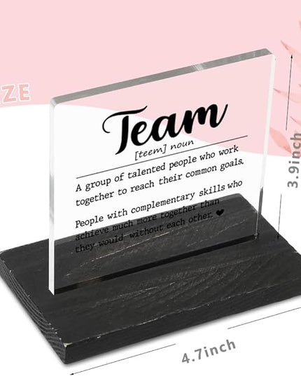 Team Gifts for Employees, Team Definition Teamwork Sign, Motivational Quotes for Desk, Inspiration Work Gifts, Desk Coworker Gifts for Women Office Work Bestie Gifts for Women YTZ76 - LeafyLoom
