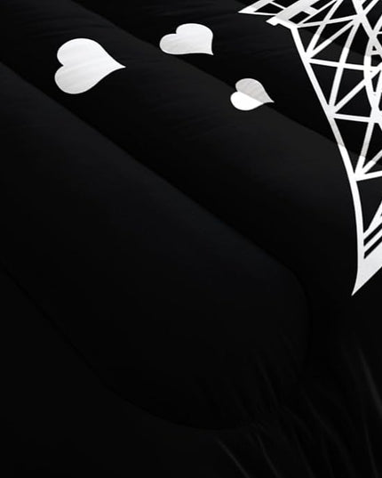 Datura home Kids Comforter Set Eiffel Tower Printed Pattern Bedding Set with 1 Comforter and 2 Pillowcases for Girls Boys Bedroom All Season(Tower1 Twin) - LeafyLoom