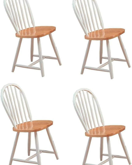 COASTER Hesperia Windsor Dining Side Chairs Natural Brown and White (Set of 4) - LeafyLoom