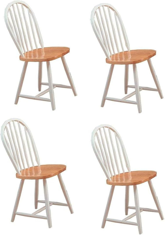 COASTER Hesperia Windsor Dining Side Chairs Natural Brown and White (Set of 4) - LeafyLoom