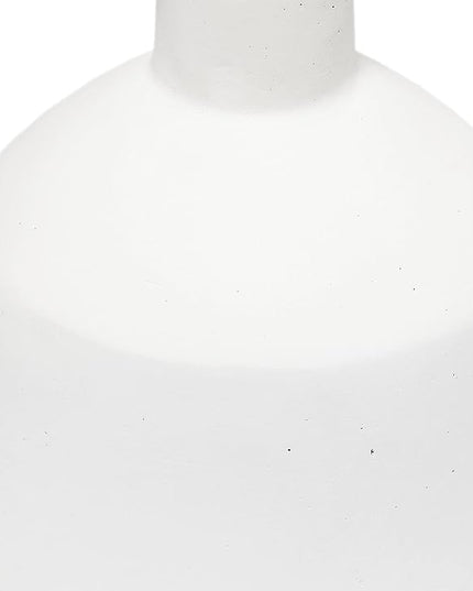 Simple Designs LT2080-OFF Mini Bocksbeutal Concrete Table Desk Lamp with Tapered Drum Fabric White Shade, Off White (Pack of 12) - LeafyLoom