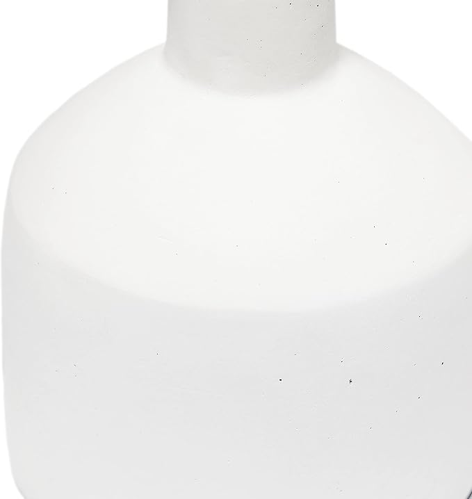 Simple Designs LT2080-OFF Mini Bocksbeutal Concrete Table Desk Lamp with Tapered Drum Fabric White Shade, Off White (Pack of 12) - LeafyLoom