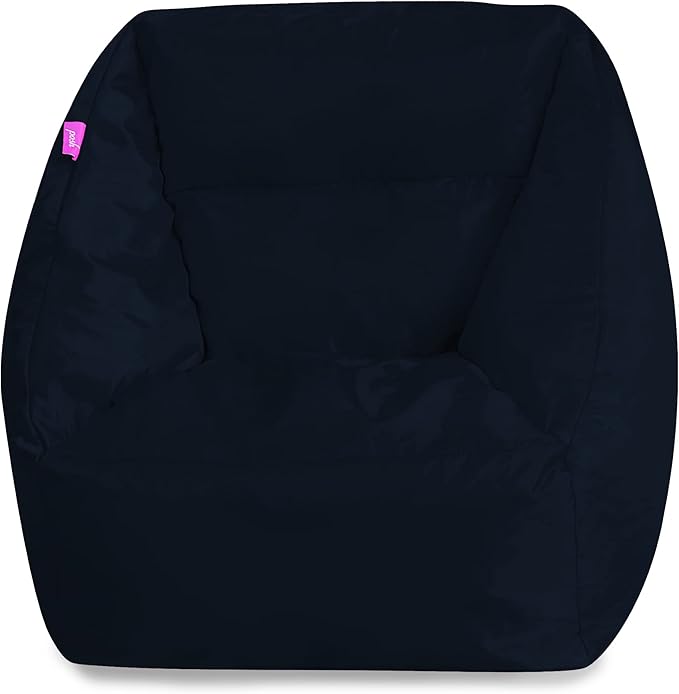 Posh Creations Structured Comfy Bean Bag Chair for Gaming, Reading, & Watching TV, Coronado Chair, Microsuede - Navy, Microsuede - Navy Blue - LeafyLoom