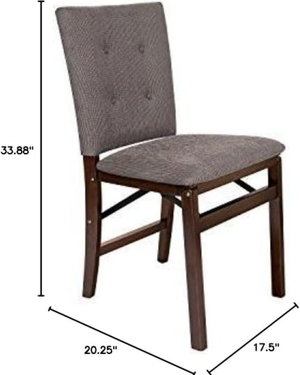 MECO STAKMORE Parson’s Folding Chair Espresso Finish, 20.25D x 17.5W x 33.875H in (Set of 2) - LeafyLoom