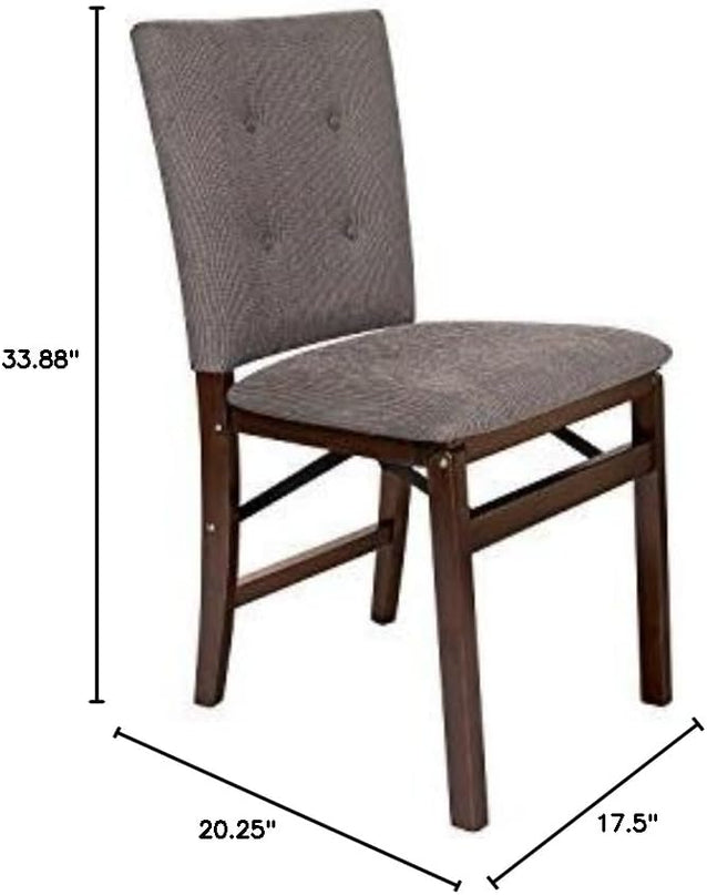 MECO STAKMORE Parson’s Folding Chair Espresso Finish, 20.25D x 17.5W x 33.875H in (Set of 2) - LeafyLoom