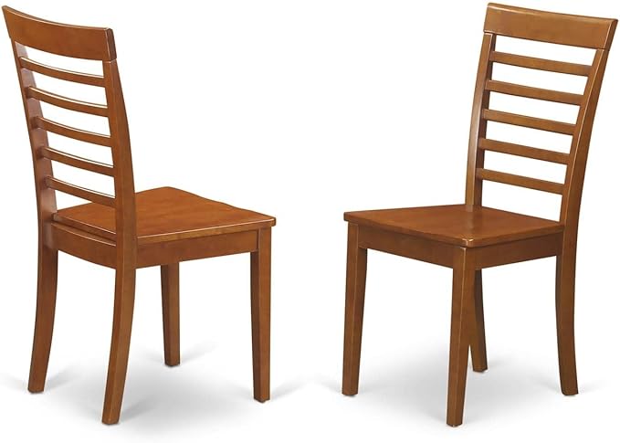 East West Furniture DLML3-SBR-W 3 Piece Kitchen Set for Small Spaces Contains a Round Table with Dropleaf and 2 Dining Room Chairs, 42x42 Inch - LeafyLoom