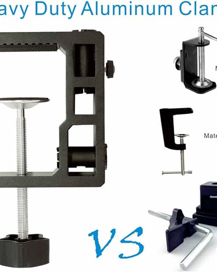 Replacement Heavy Duty C Clamp for 1/2” Base Magnifying Lamp,Desk Lamp,Swing Arm Lamp,Phone I pad Mount,Tablet Mic Holder,Table Mount Clamp for Microphone Stand Mic Boom Arm (G2 BLACK) - LeafyLoom