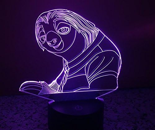 Birthday Gift Sloth Lamp - 3D Optical Illusion 2 Functions multi colors USB Charging or AA Battery - Acrylic Panel Funny Sloth Flash Light Gifts for Kids BF GF Son & Daughter - LeafyLoom