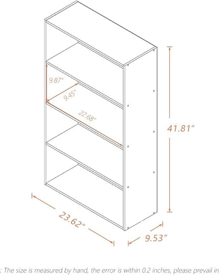 Basic Open Shelf Bookcase - 4-Tier Wooden Cube Storage Shelves Split Bookshelf, White - LeafyLoom