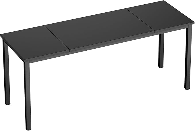 DlandHome 71 inches X-Large Computer Desk, Composite Wood Board, Decent and Steady Home Office Desk/Workstation/Table,Black,23.6Wide - LeafyLoom