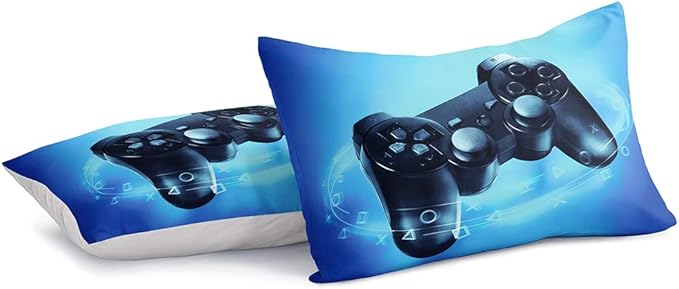 Gaming Comforter for Boys Teen Game Contoller Bedding Set for Kids Down Alternative Comforter for All Season Gamer Home Decor for Comforter Set Twin Size,1 Comforter with 1 Pillowcase - LeafyLoom