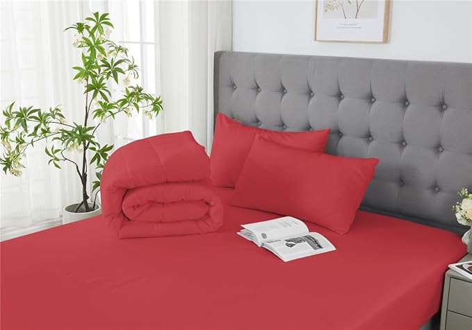 3 Piece Solid Color All Season Bedding Comforter Set Microfiber Soft Lightweight Bedding Set for Kids Teens Adults Room Decor with 1 Comforter and 2 Pillowcases Full - LeafyLoom