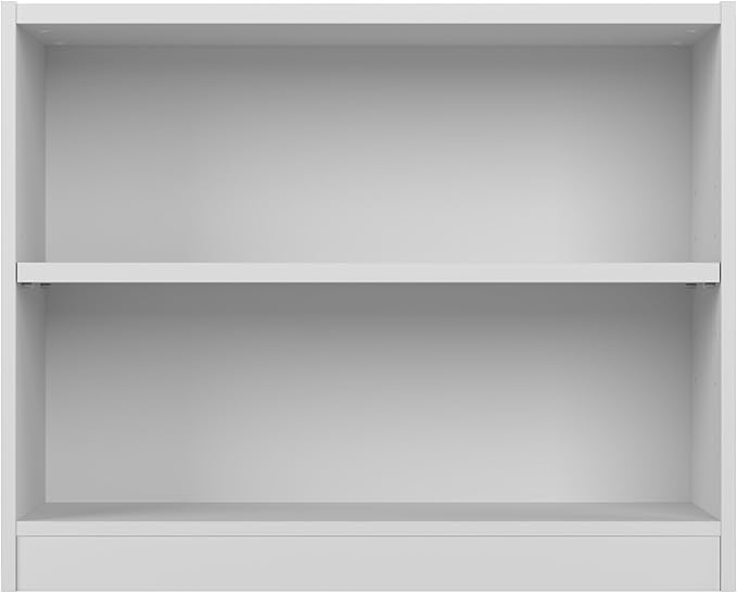 Bush Furniture Universal Small 2 Shelf Bookcase in White, Low Bookshelf for Living Room, Personal Home Office, or Professional Workspace - LeafyLoom