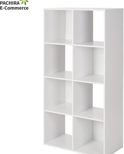 PACHIRA E-Commerce US Storage Cabinet 8-Cube, White Bookcase with Wooden Frame, Open Closet Standing Nursery Book Shelving Organizer Fits 11 Inch Storage Bin - LeafyLoom