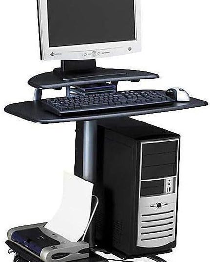 Mayline Mobile Computer Workstation, 28-1/2 by 26 by 29-1/2", Anthracite - LeafyLoom