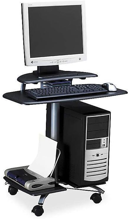 Mayline Mobile Computer Workstation, 28-1/2 by 26 by 29-1/2", Anthracite - LeafyLoom