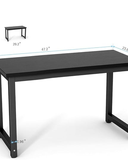 Tribesigns Computer Desk, 47 inch Modern Simple Office Desk Computer Table Study Writing Desk for Home Office, White - LeafyLoom