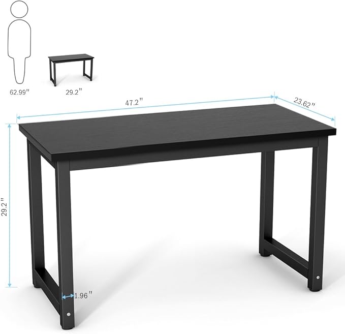 Tribesigns Computer Desk, 47 inch Modern Simple Office Desk Computer Table Study Writing Desk for Home Office, White - LeafyLoom
