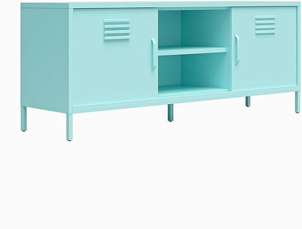 Novogratz Cache Metal Locker-Style TV Stand for TVs up to 65", Mint - LeafyLoom