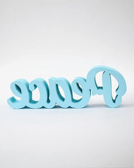 Peace – Blue, Aesthetic table decor for home or office, desk or Shelf. Quirky room decoration showpiece, ideal for birthday gift, corporate gift, and inspiring wall decor - LeafyLoom