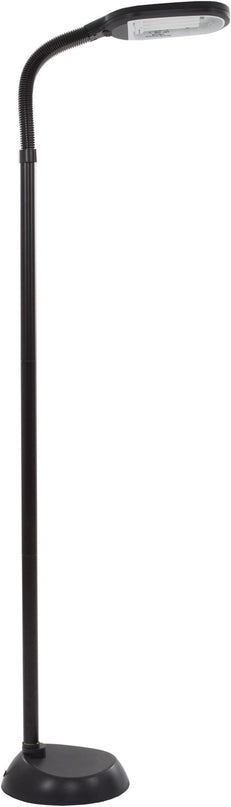 Floor Lamp - Full Spectrum Natural Sunlight Lamp with Bendable Neck - Reading, Craft, Studying, and Esthetician Light by Bedford Home (Black) - LeafyLoom