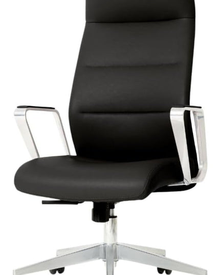 Nouhaus Schedule High Back Executive Office Chair, PU Leather Swivel Computer Desk Chair with Wheels and Armrests Home Office Desk Chair Modern Task Chair (Black) - LeafyLoom