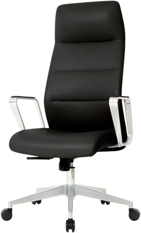 Nouhaus Schedule High Back Executive Office Chair, PU Leather Swivel Computer Desk Chair with Wheels and Armrests Home Office Desk Chair Modern Task Chair (Black) - LeafyLoom