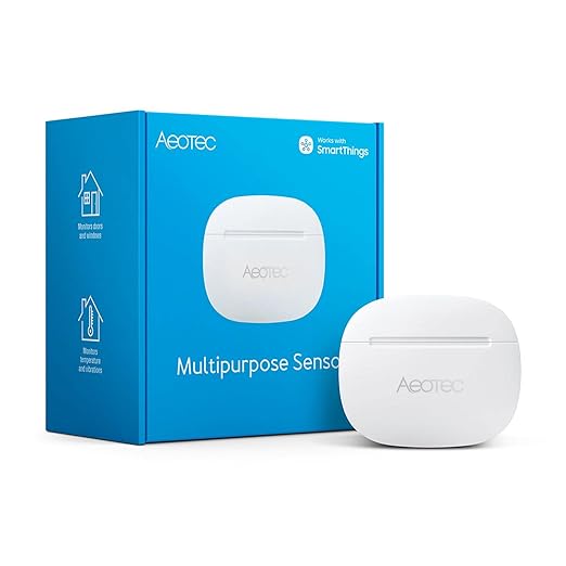 Aeotec SmartThings Multipurpose Sensor - Zigbee - Door/Window & Temperature Sensor, Perfect with Aeotec Smart Home Hub Aeotec