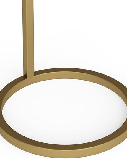 SIMPLIHOME Brook Contemporary 10 Inch Wide Metal C Side Table in White / Gold, For the Living Room and Bedroom - LeafyLoom