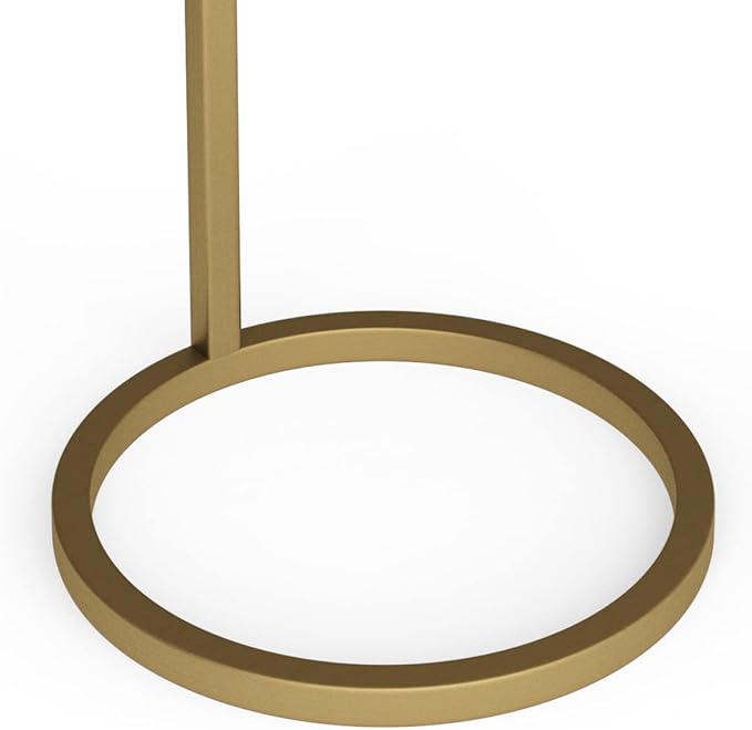 SIMPLIHOME Brook Contemporary 10 Inch Wide Metal C Side Table in White / Gold, For the Living Room and Bedroom - LeafyLoom