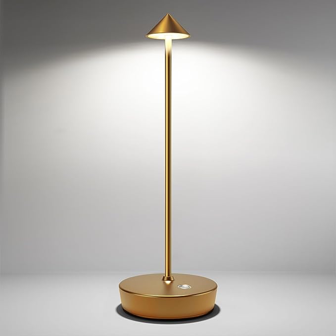 Cordless Table Lamps Rechargeable, 6000mAh Battery Operated LED Desk Lamp Outdoor Waterproof Portable Touch Dimmable Table Night Light for Patio Restaurant Dining Home Bronze - LeafyLoom
