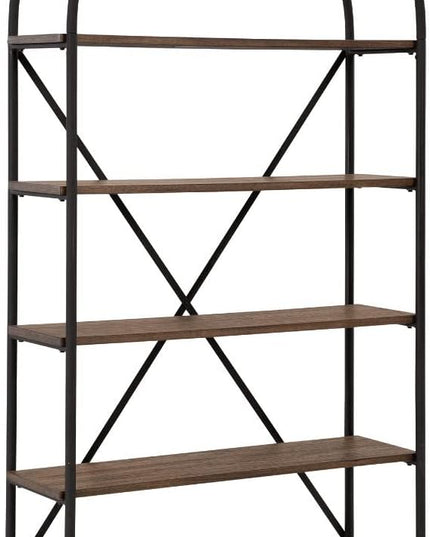 Signature Design by Ashley Galtbury Mixed Media Modern 5 Shelf Bookcase, Brown & Black - LeafyLoom