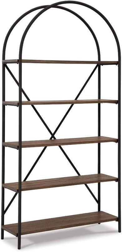 Signature Design by Ashley Galtbury Mixed Media Modern 5 Shelf Bookcase, Brown & Black - LeafyLoom