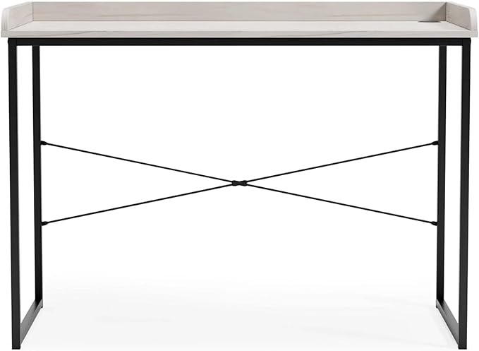 Signature Design by Ashley Bayflynn 32" Modern Home Office Desk, White & Black - LeafyLoom