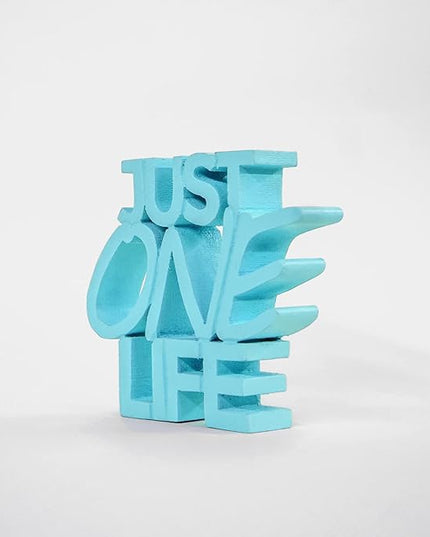 NUKKAD TALES Just One Life – Blue, Aesthetic table decor for home or office, desk or Shelf. Quirky room decoration showpiece, ideal for birthday gift, corporate gift, and inspiring wall decor - LeafyLoom