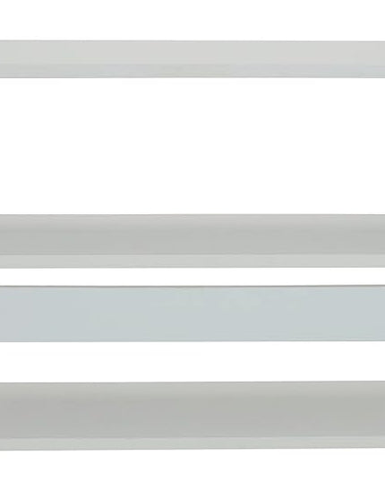 Household Essentials Jamestown Wide 3 Shelf Open Storage Bookshelf Scandinavian White and White Metal - LeafyLoom