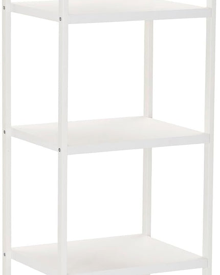 Household Essentials Jamestown Narrow 5 Shelf Open Storage Bookshelf Scandinavian White and White Metal - LeafyLoom