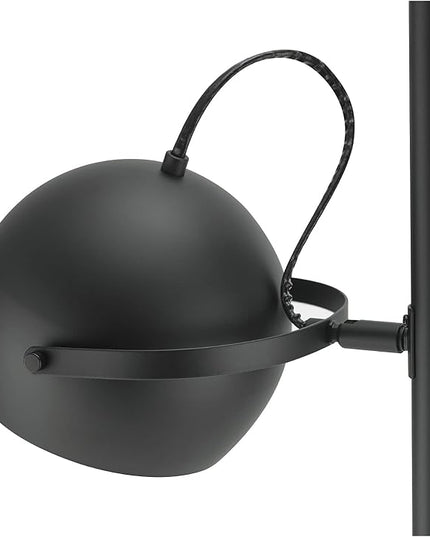 Globe Electric 67518 61" 2-Light Floor, Matte, Adjustable Lamp Heads, in-Line On Off Foot Switch, Miles (Black) - LeafyLoom
