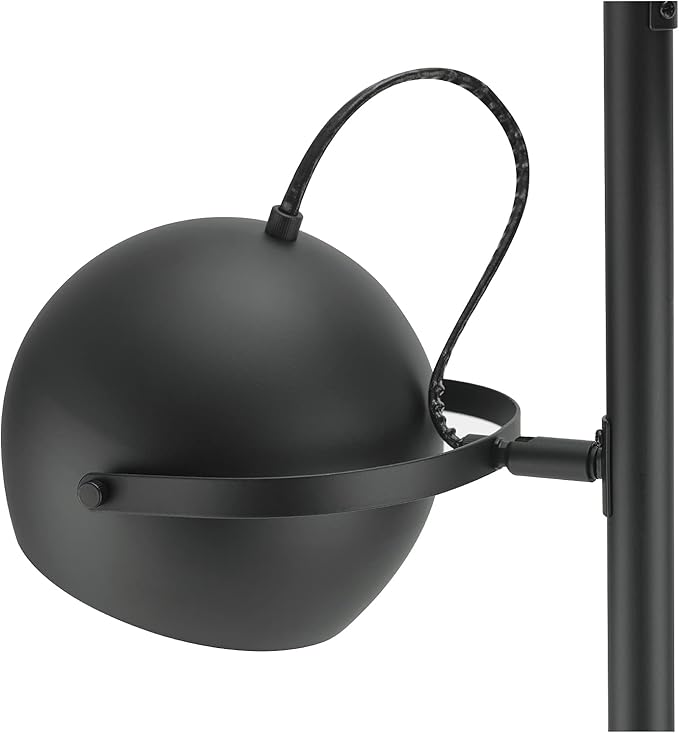 Globe Electric 67518 61" 2-Light Floor, Matte, Adjustable Lamp Heads, in-Line On Off Foot Switch, Miles (Black) - LeafyLoom