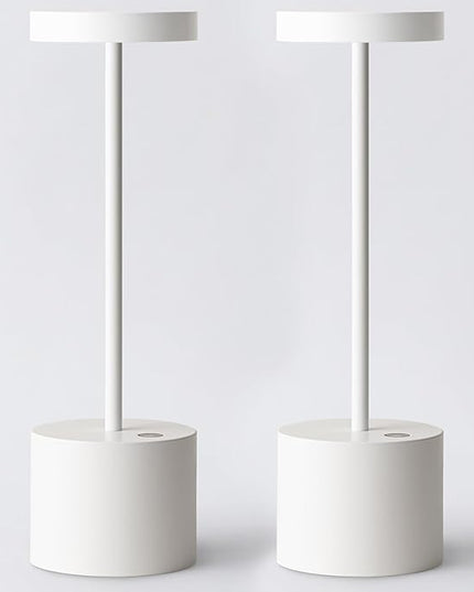 Cordless Table Lamp, Rechargeable Portable LED Outdoor Waterproof Battery Operated Light (2 Pack White), Dimmable, for Restaurant/Outside/Dining/Home/Patio/Dinner/Camping/Bar/Porch - LeafyLoom
