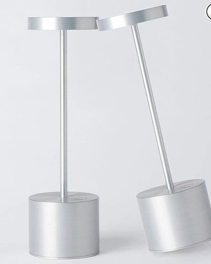 2Pack Cordless Table Lamp, Rechargeable LED Battery 5000mAh Metal USB Portable Powered Desk Lamp, 3 Levels Brightness Light for Restaurants Outdoor (2pack 10.25in Silver) - LeafyLoom