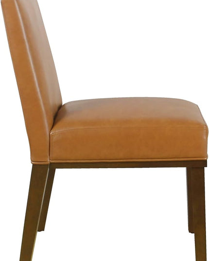 HomePop Kolbe Dining Chair - Carmel Faux Leather (Single Pack) - LeafyLoom