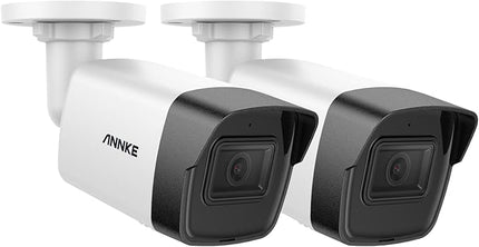 ANNKE 2 Pack 5MP PoE Bullet Security Cameras with Mic/Audio, Outdoor IP Cameras with 2.8mm Lens Wide Angle, 100ft Color Night Vision, IP67 Waterproof, RTSP, 5MP@20fps, Up to 256GB Micro SD Card- C500 ANNKE