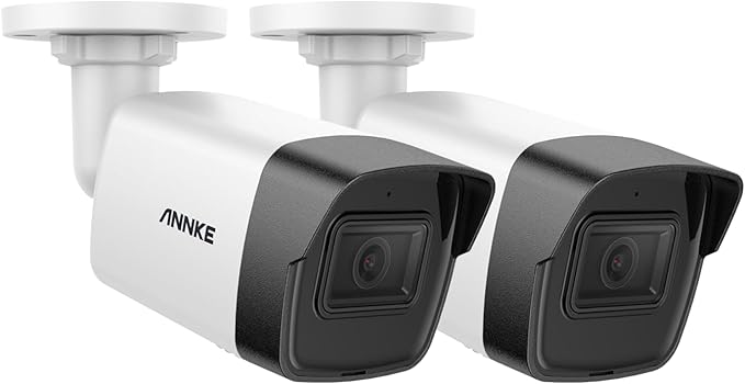 ANNKE 2 Pack 5MP PoE Bullet Security Cameras with Mic/Audio, Outdoor IP Cameras with 2.8mm Lens Wide Angle, 100ft Color Night Vision, IP67 Waterproof, RTSP, 5MP@20fps, Up to 256GB Micro SD Card- C500 ANNKE