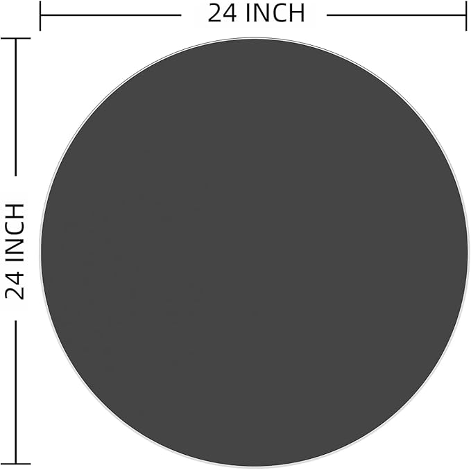 24 Inch Round Tempered Glass Table Top, Black - LeafyLoom